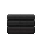 Minimalist Modern 6 Drawer Dresser in Black, Handle-Free Design with Wide Storage, MDF Construction, 43.31 x 15.75 x 29.53 inches - Grand Goldman Shop