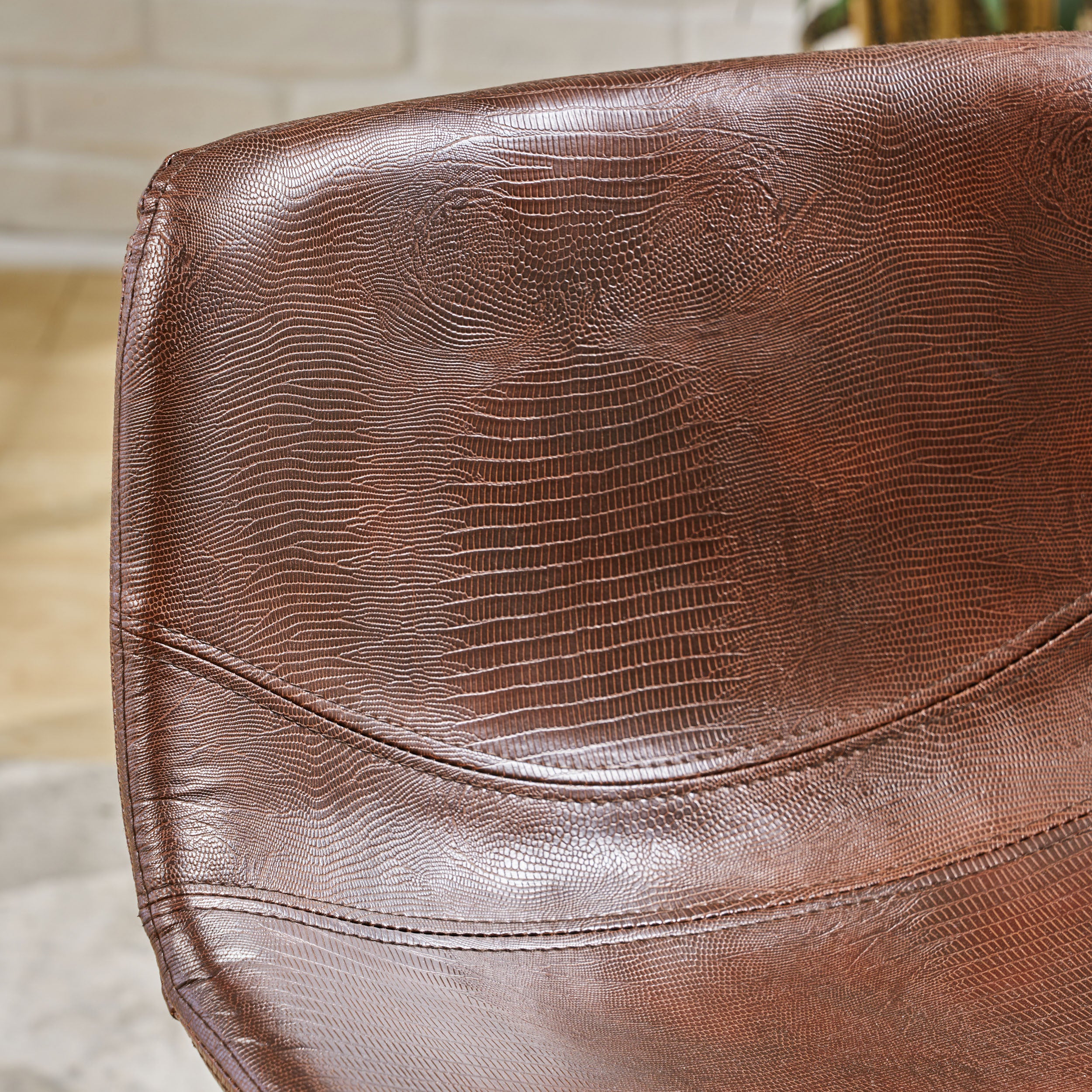 Set of 2 30' Dax Faux Leather Barstool Brown - Grand Goldman Shop