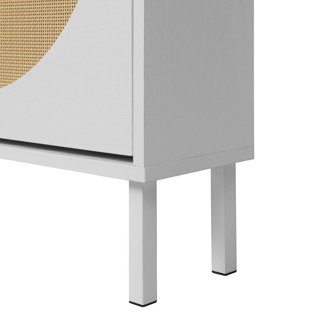 2 Door Shoe Rack, Rattan, Double Layer, Suitable for Living Room, Hallway - Grand Goldman Shop