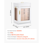 Jewelry Box 360° Rotating Jewelry Organizer with Built-in 4 Necklace Hooks White - Grand Goldman Shop