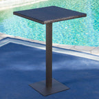 Outdoor 26' x 26' Square PE Rattan Bar Table with Iron Frame, Multibrown - Grand Goldman Shop
