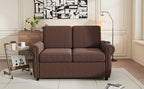 Orisfur Pull Out Sofa Bed Loveseat Sleeper with Twin Size Memory Mattress, USB Ports, Brown Linen, 57.9' - Grand Goldman Shop