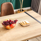 Rustic Industrial Rectangular Wood Dining Table For 4-6 Person, With 1.5' Thick Engineered Wood color Tabletop and Black Metal Legs,Desk For Kitchen Dining Living Room, 55.1' x 31.4'x 29.9'1529W115172 - Grand Goldman Shop