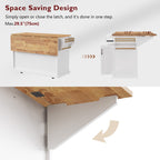 K&K 54inch Large Kitchen Island with Rubber Wood Drop Leaf, Embossed Texture Rolling Kitchen Cart on 4 Wheels with 4 Doors and 3 Drawers, Kitchen Island with Storage for Kitchen, Dining Room,White - Grand Goldman Shop