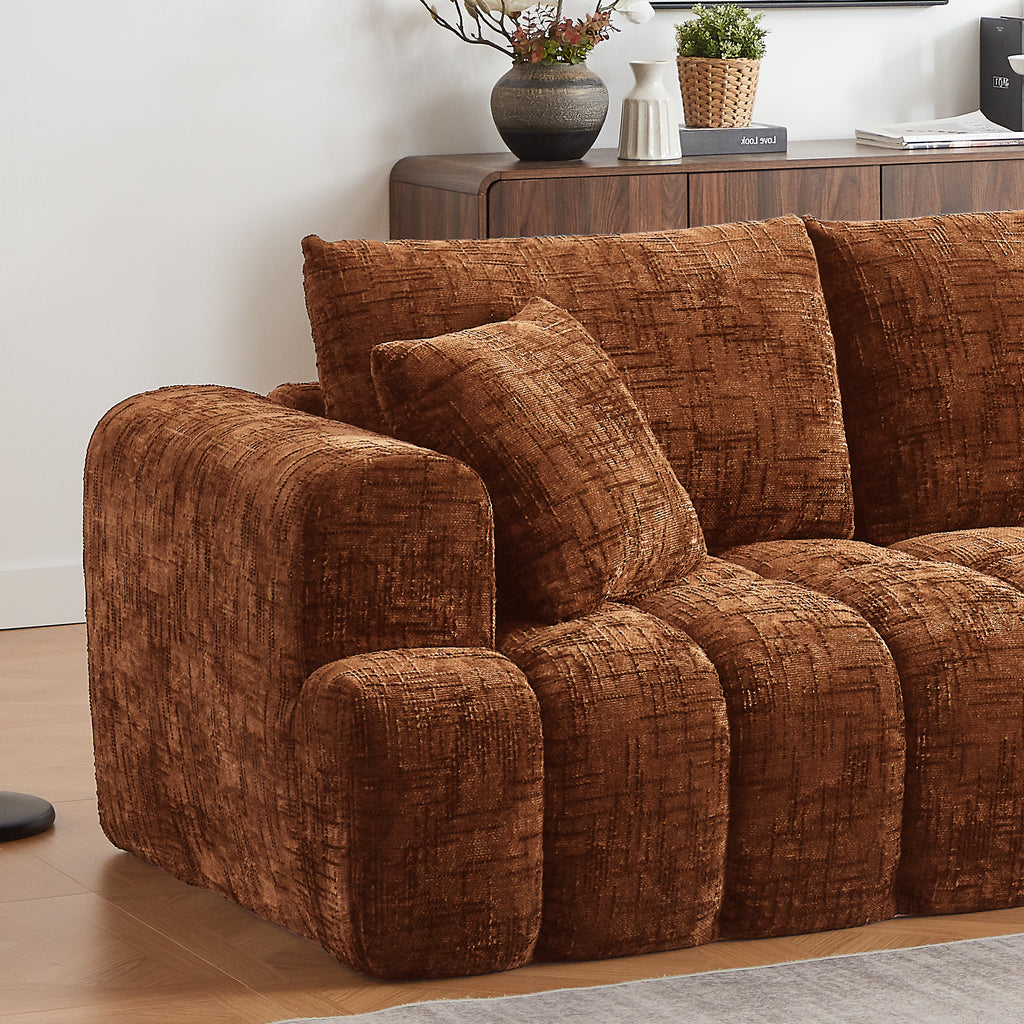 Chenille L-Shape Luxury Sectional Oversized Sofa,Mnimalist Design,Comfy Sleeper Couch for Living Room,Apartment&Reception Spaces,No Assembly Required - Grand Goldman Shop