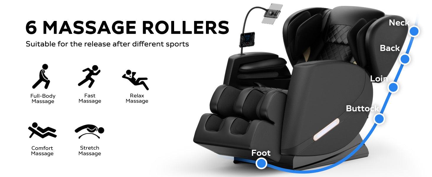 2024 Massage Chair Recliner with Zero Gravity with Full Body Air Pressure - Grand Goldman Shop