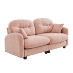Loveseat Cloud Sectional Couches Chenille Fabric,Quilted Pleated Design, Ergonomic Design,High-Density Foam Easy Install Elegant Armrests High Quality Wooden Base,Fits Living Rooms,Pink - Grand Goldman Shop