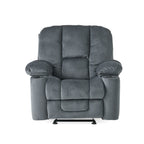 Fervor Luxurious Manual Recliner Chair with Skin-Friendly Fabric and Dual Cup Holders, Silver - Grand Goldman Shop