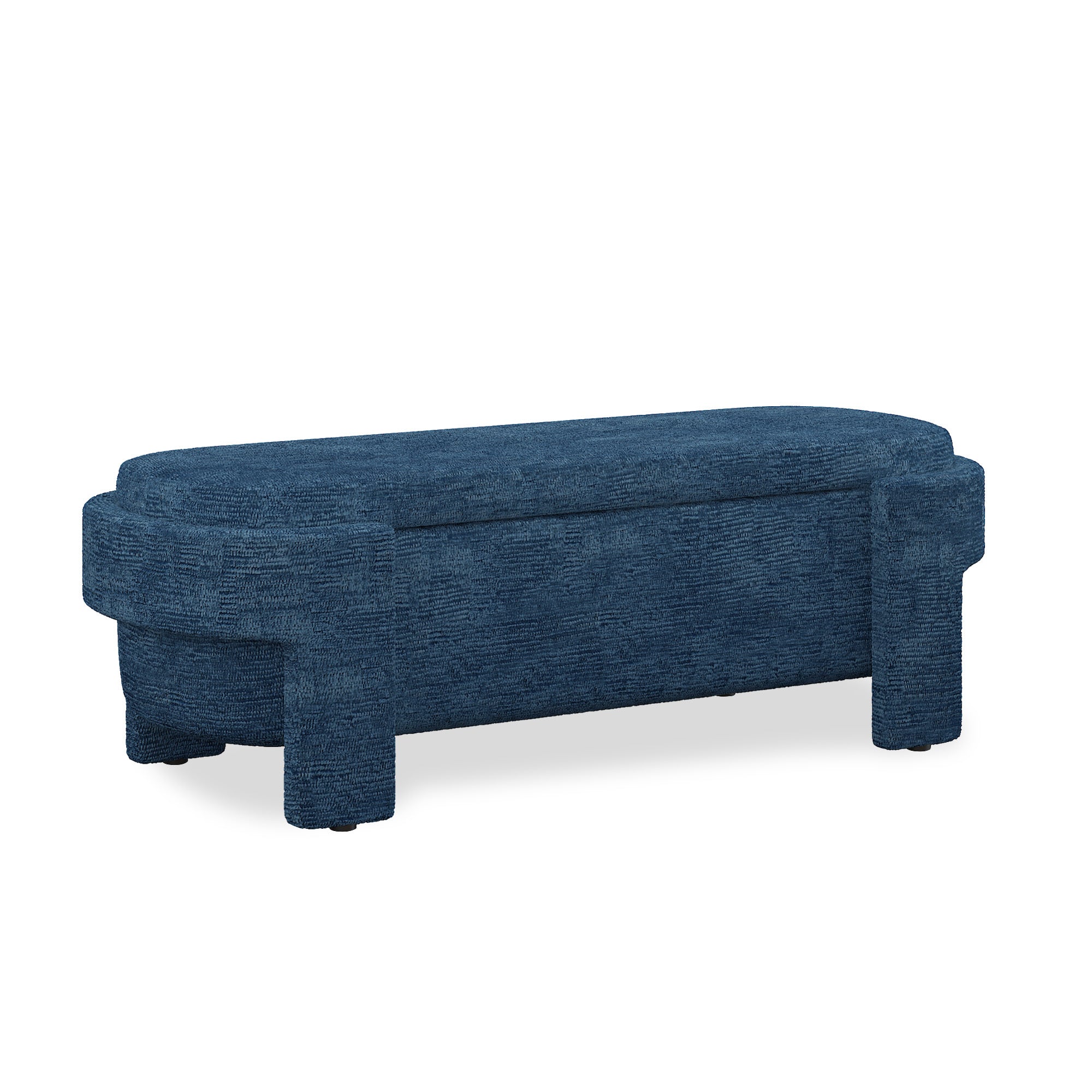 Linen Fabric Upholstered Bench with Large Storage Space for the Living Room, Entryway and Bedroom,dark blue( 51.5''x20.5''x17'' ) - Grand Goldman Shop