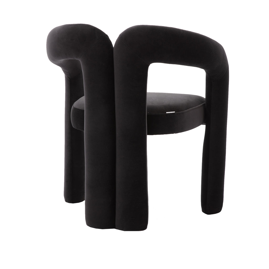Contemporary Designed Velvet Fabric Upholstered Accent/Dining Chair /Barrel Side Chairs Kitchen Armchair for Living Room set of 2 (Black Velvet) - Grand Goldman Shop