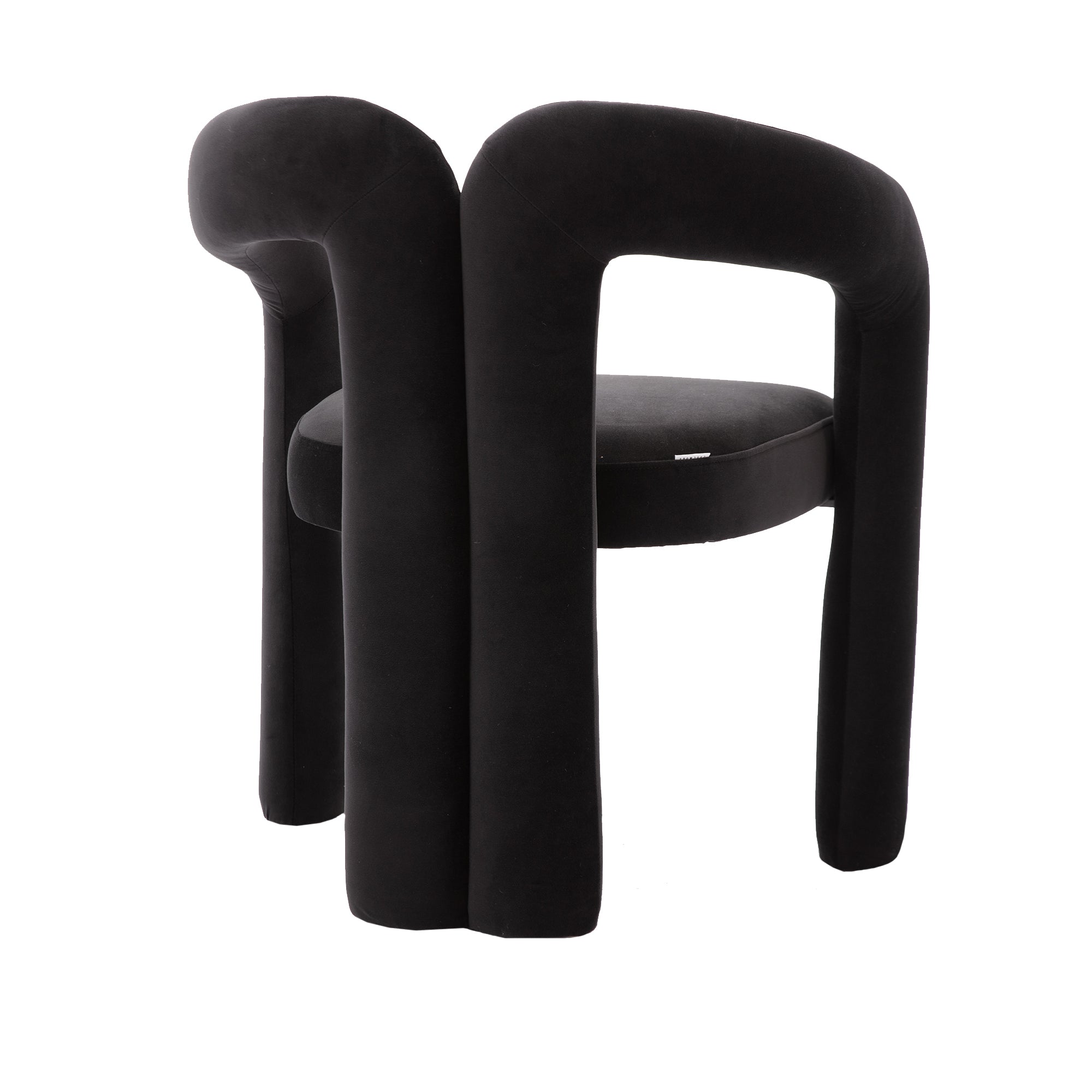 Contemporary Designed Velvet Fabric Upholstered Accent/Dining Chair /Barrel Side Chairs Kitchen Armchair for Living Room set of 2 (Black Velvet) - Grand Goldman Shop