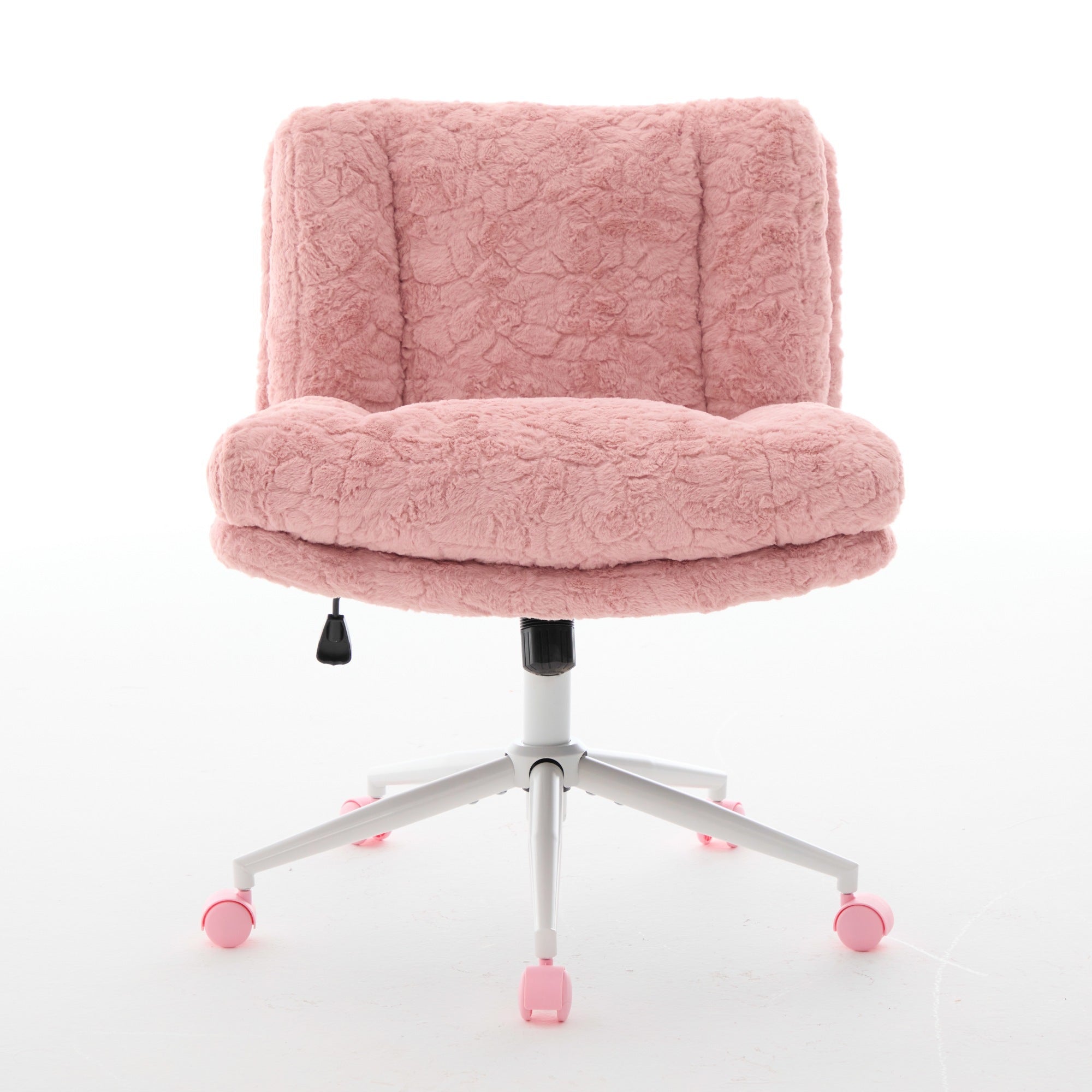 W26.4 inch Wider seat Office Chair,Artificial rabbit hair Home Office Chair with Metal Base,Adjustable Desk Chair Swivel Offi