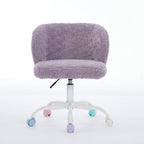 A&A Furniture Office Chair,Artificial rabbit hair Home Office Chair with Metal Base,Adjustable Desk Chair Swivel Office Chair