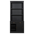 83.4'Tall Bookshelf with with 3 pieces LED Lighting, Modern Bookcase with Sliding Doors and Open Shelves,Storage Bookshelf fo