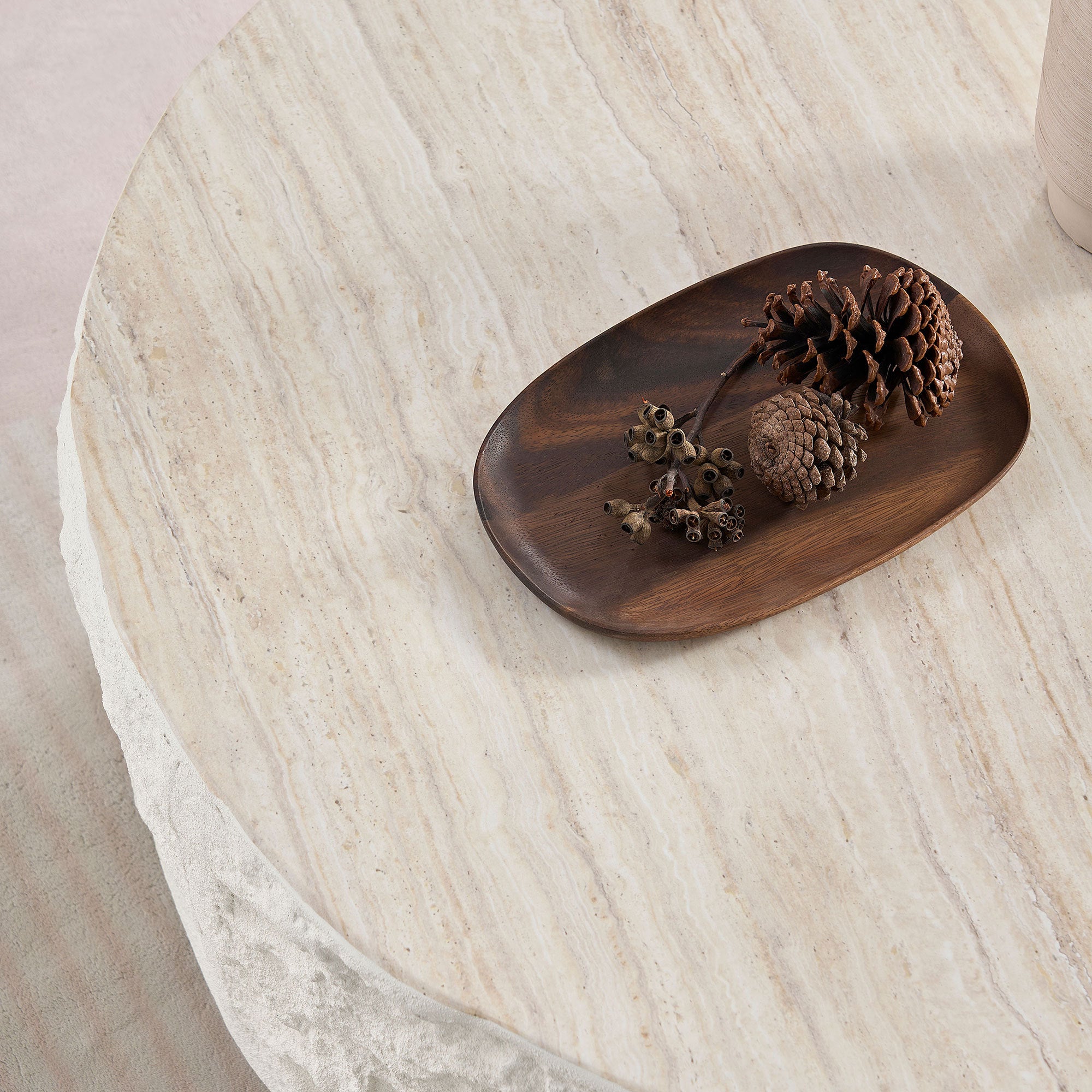 35.43''Fiberglass Round Center Coffee Table for Living Room Vintage Table,Imitation Stone Table front of the Sofa,Modern Design Coffee Table for Office,Apartment,No Need Assembly - Grand Goldman Shop