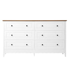 White Dresser for Bedroom, 6 Drawer Dresser with Wide Drawer and Metal Handles, White Dresser, Wood Dressers & Chests of Drawers for Hallway, Entryway. - Grand Goldman Shop