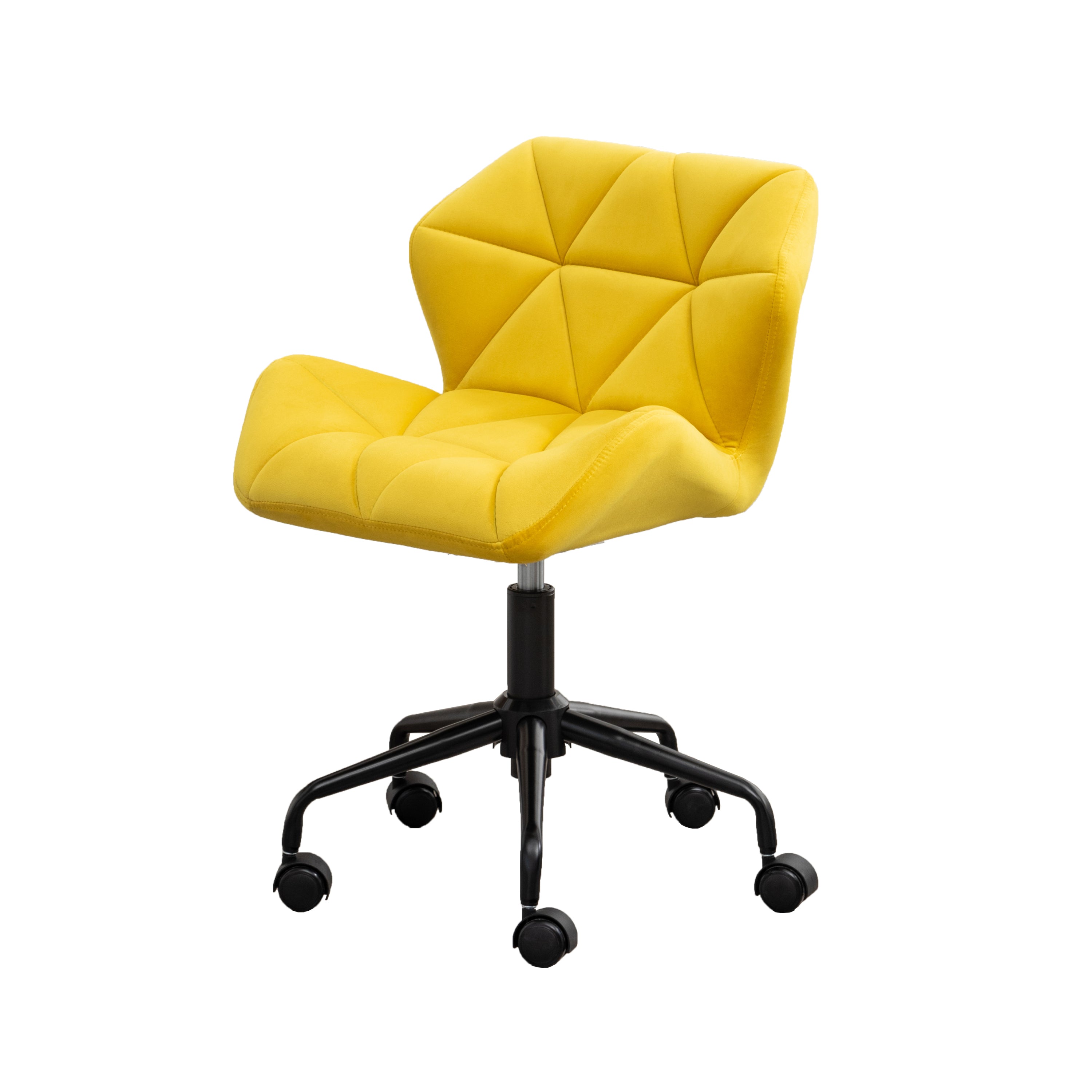 Eldon Diamond Tufted Adjustable Swivel Office Chair, Yellow - Grand Goldman