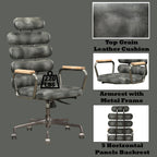 Calan Vintage Black Top Grain Leather Office Chair - Grand Goldman