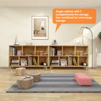 Pine Wood 7 Cube Bookshelf, 45.0'L x 28.5' H Storage Organizer for Books/Toys/Home, Modern Wooden Bookcase for Home/Office | 