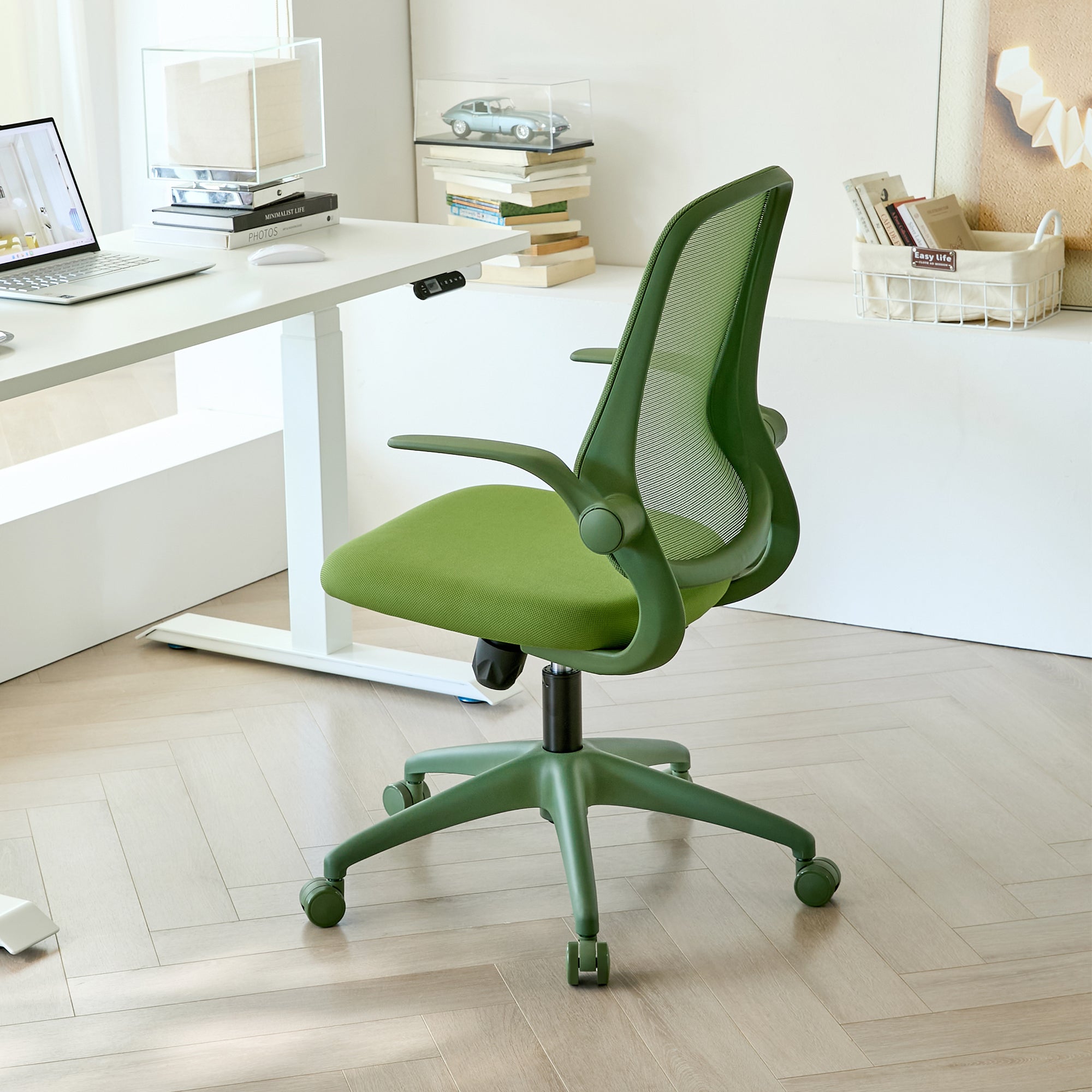 Ergonomic Color Office Chair 350LBS, Home Office, Mesh Back, Integrated Molded Foam, Comfortable Sitting, Flipping Armrest, F