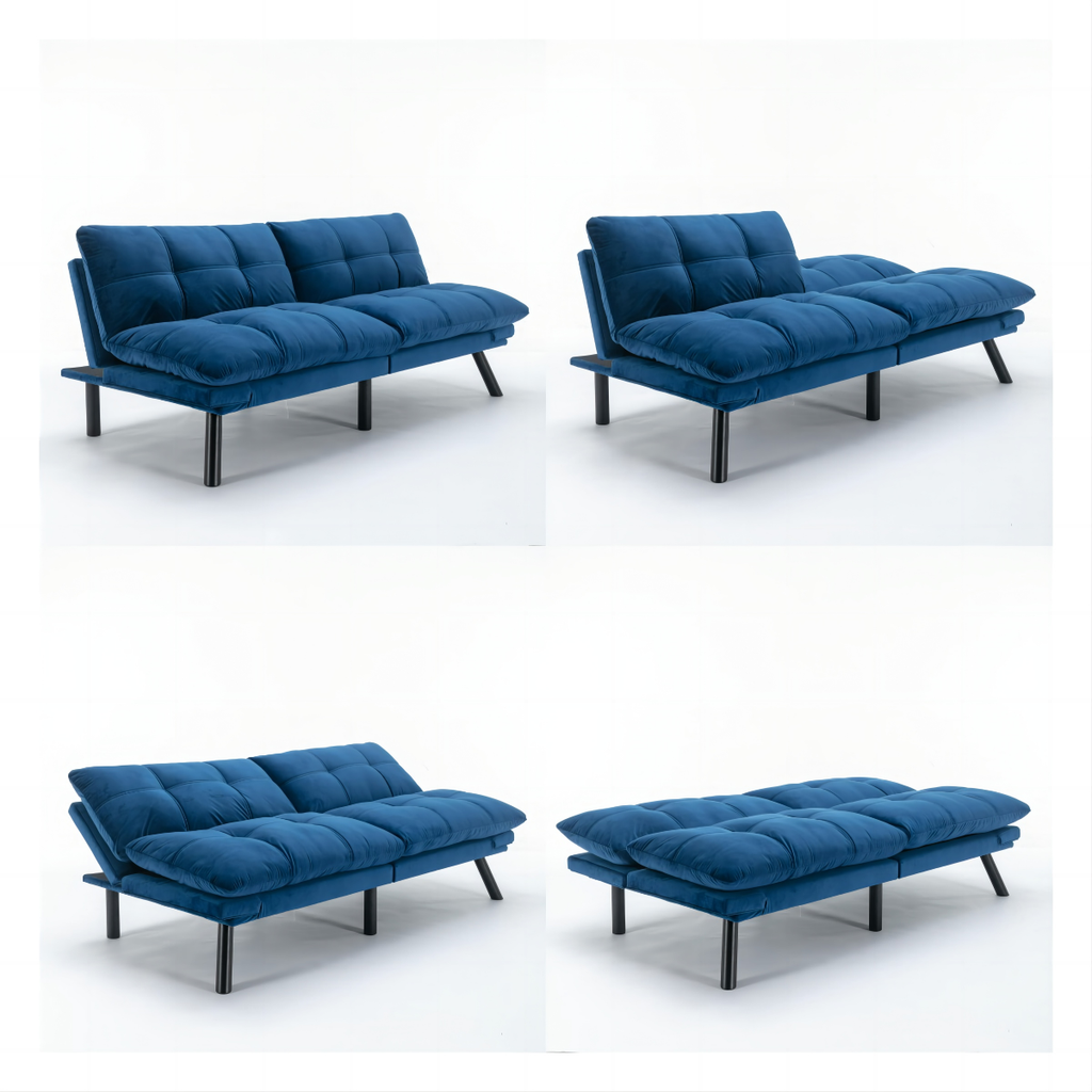 Navy Blue Convertible Folding Modern sofa Bed - Grand Goldman Shop