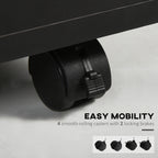 Mobile Storage Cabinet Organizer with Drawer and Cabinet, Printer Stand with Castors, Black - Grand Goldman