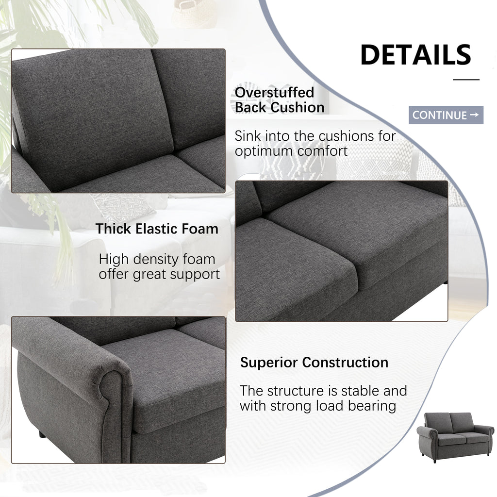 Orisfur Pull Out Sofa Bed Loveseat Sleeper with Twin Size Memory Mattress and USB Ports, Grey Linen, 57.9' - Grand Goldman Shop