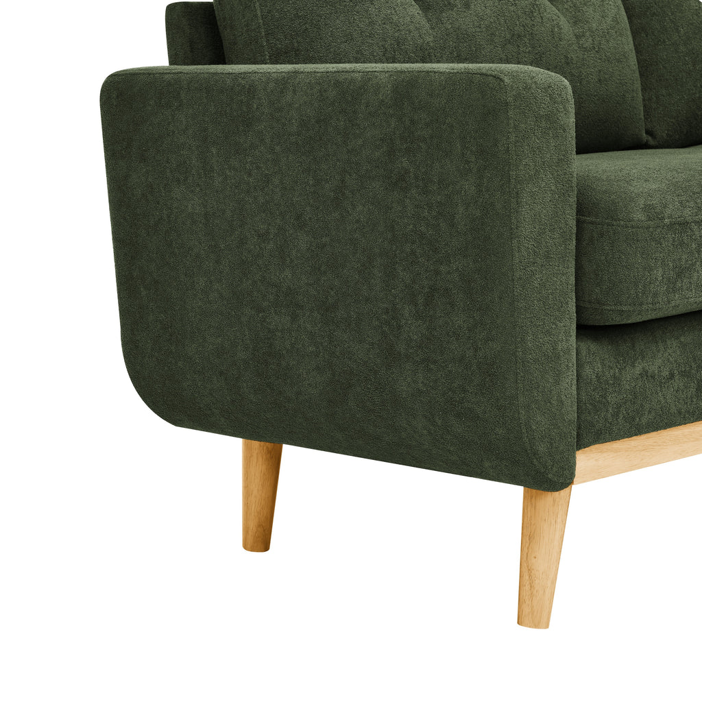 67.7' Wide Mid-Century Modern Upholstered Tufted Loveseat Sofa With Wooden Legs - Grand Goldman Shop