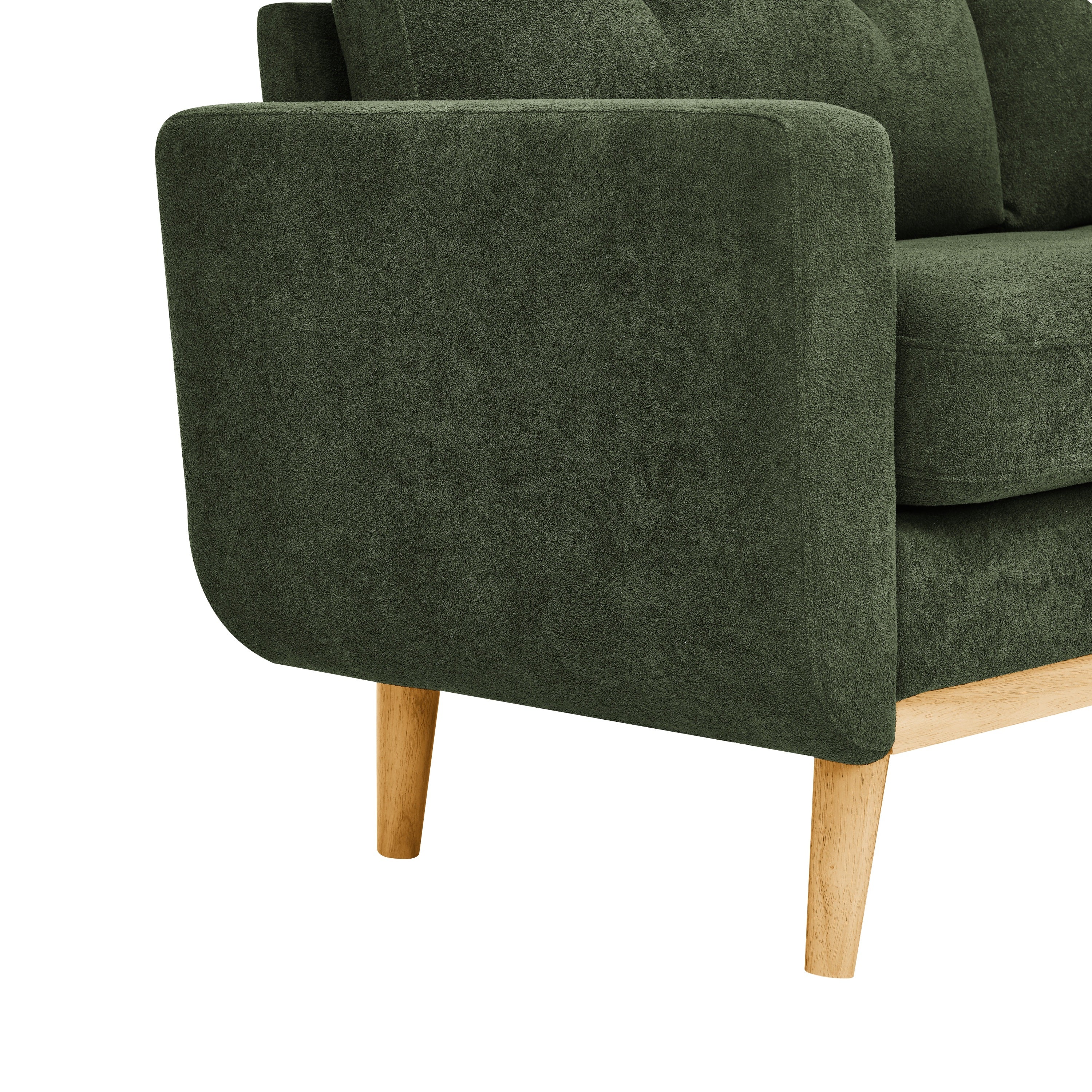 67.7' Wide Mid-Century Modern Upholstered Tufted Loveseat Sofa With Wooden Legs - Grand Goldman Shop