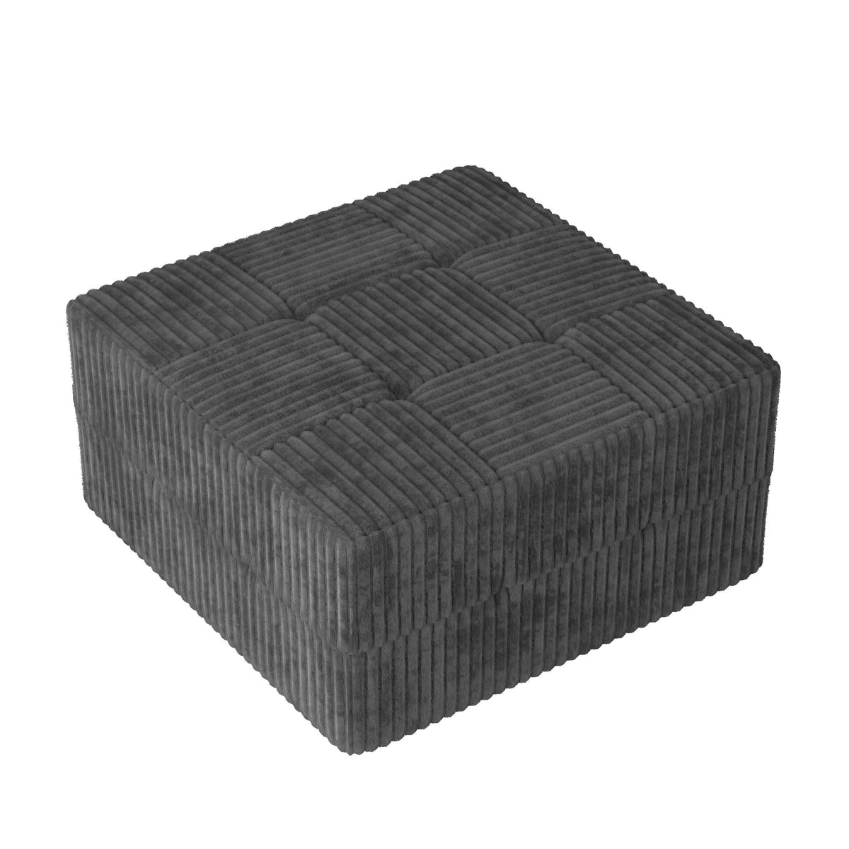 Modern Minimalist Compressed Sectional Sofa Corduroy Couch, Sleeper Sofa for Living Room, Bedroom, Space-Efficient Design, Grey - Grand Goldman Shop
