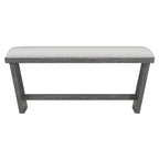 TREXM 6-Piece Retro Dining Table Set for 6, 60' Wood Kitchen Table and Chairs Set of 4 with Bench Designed Trestle Base for kitchen & Dining Room (Gray) - Grand Goldman Shop