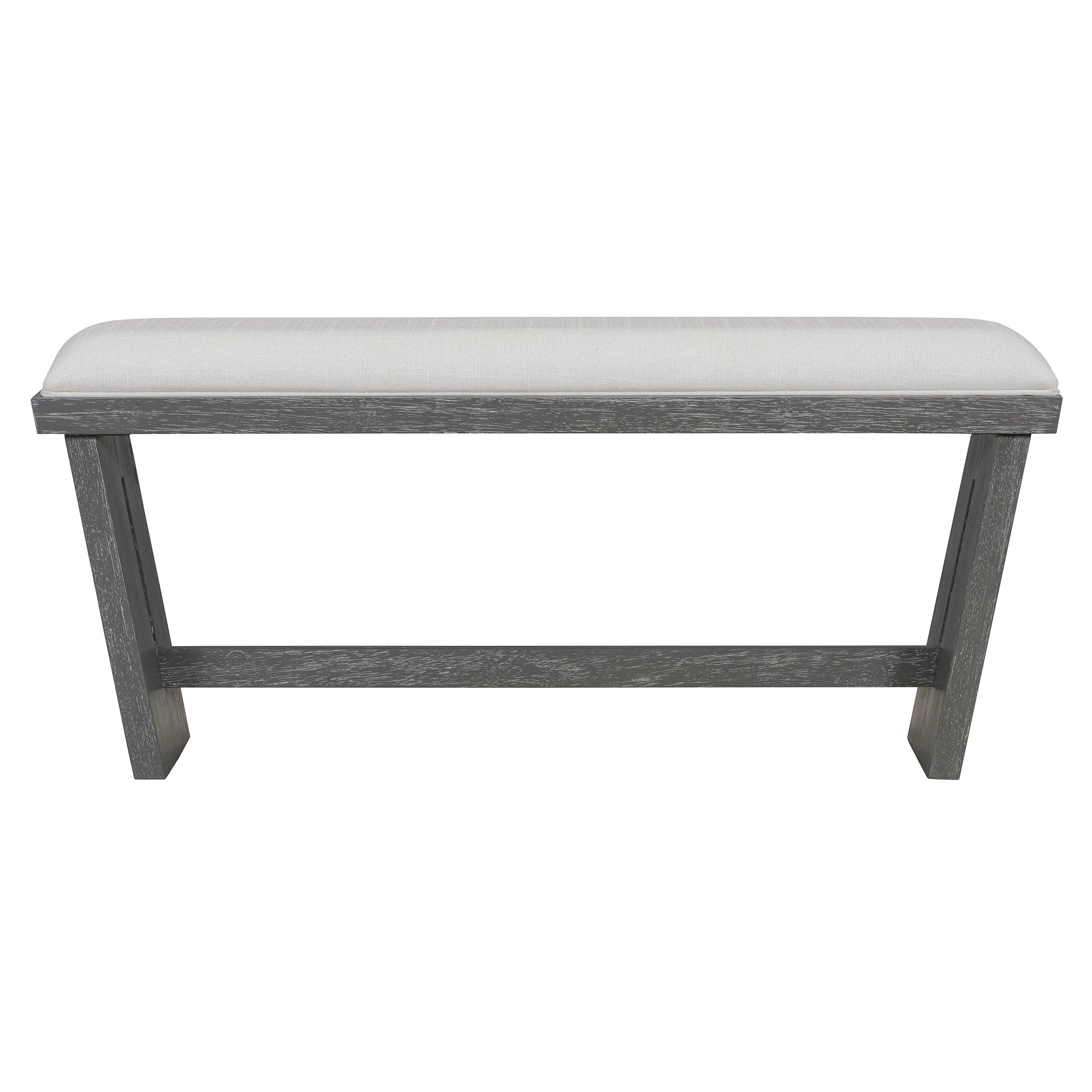 TREXM 6-Piece Retro Dining Table Set for 6, 60' Wood Kitchen Table and Chairs Set of 4 with Bench Designed Trestle Base for kitchen & Dining Room (Gray) - Grand Goldman Shop