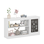 3-in-1 Kids Bookshelf and Toy Storage Cabinet with Chalkboard – Modern White Organizer for Playroom featuring Engineered Wood
