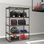 Storage Shelving Unit, 5-Tier Adjustable, 2000 lbs Capacity, Heavy Duty Garage Shelves Metal Organizer Utility Rack, Black, 48' L x 24' W x 72' H for Kitchen Pantry Basement Bathroom Laundry - Grand Goldman Shop