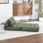 Folding Sofa Bed, Convertible Sleeper Chair with Pillow Foldable Mattress with Back Support, Portable Fold Out Chair Bed Comfy Floor Sofa Lounge for Living Room Bedroom, Green, Single - Grand Goldman Shop