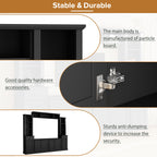 Minimalist Entertainment Wall Unit Set with Bridge for TVs Up to 75'', Ample Storage Space TV Stand with Adjustable Shelves, Modernist Large Media Console for Living Room, Black - Grand Goldman Shop