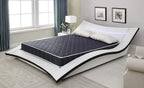 6-inch waterproof  high-density foam mattress with navy blue diamond-quilted breathable fabric. Quilting ensures both style and airflow for cool sleep.Full size(Ship randomly with black edge or white) - Grand Goldman Shop
