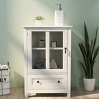 Buffet storage cabinet with single glass doors and unique bell handle - Grand Goldman Shop