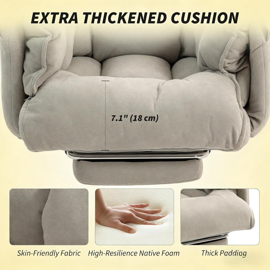 Reclining Desk Chair with Rolling Wheels,High Back Office Chair | Premium Home Decor - Grand Goldman