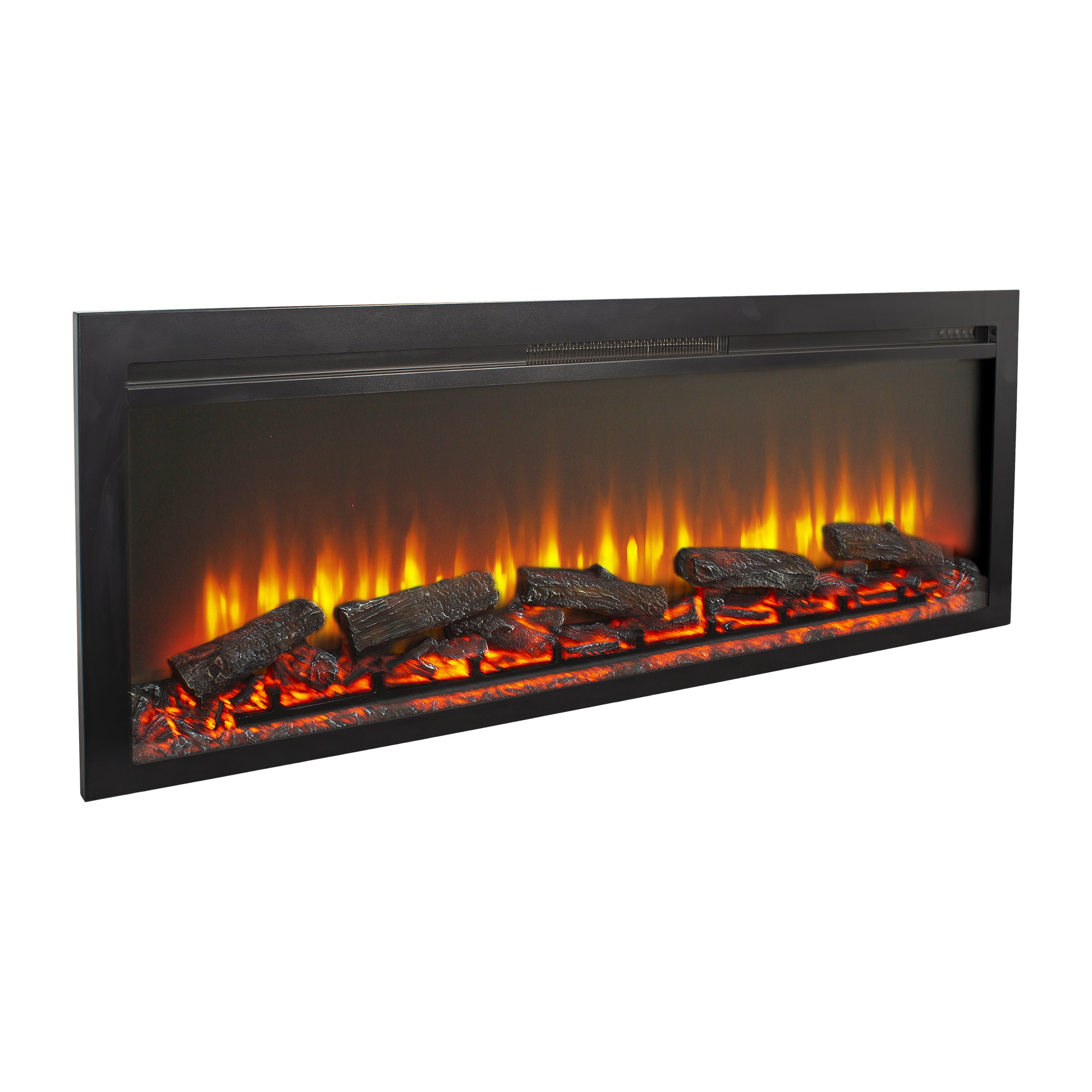 54 inch in wall recessed electric fireplace with remote and multi color flame & emberbed - Grand Goldman Shop