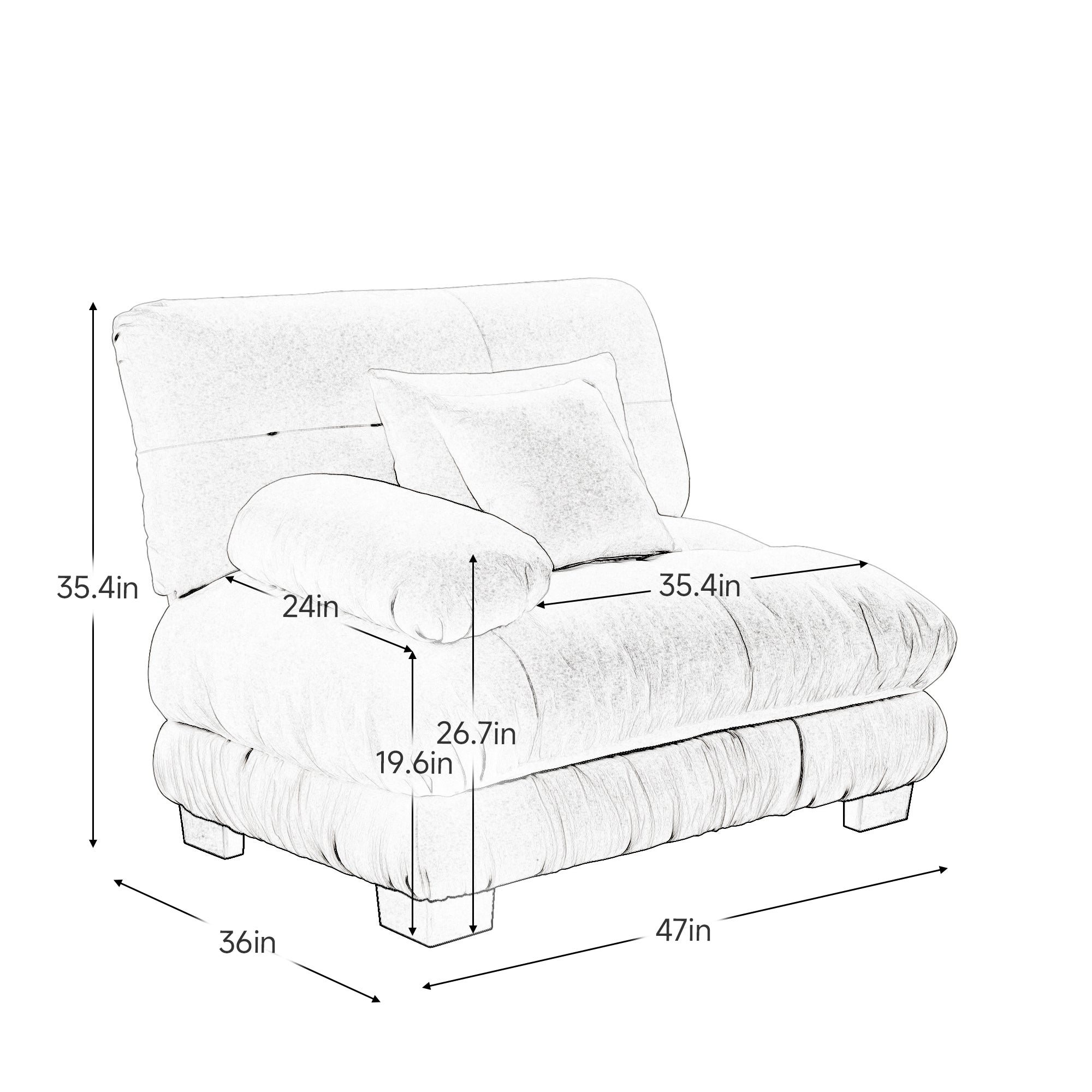 27 Sofa LSF W/2 pillows -Light Coffee - Grand Goldman Shop