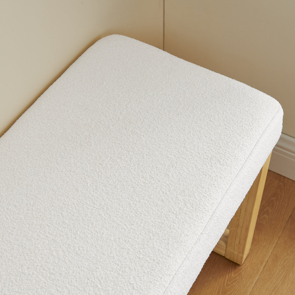 Shoe-changing bench, a shoe-changing bench with a wooden frame and a soft cushioned seat, can be placed freely and is suitable for small spaces without taking up much space - Beige - Grand Goldman Shop