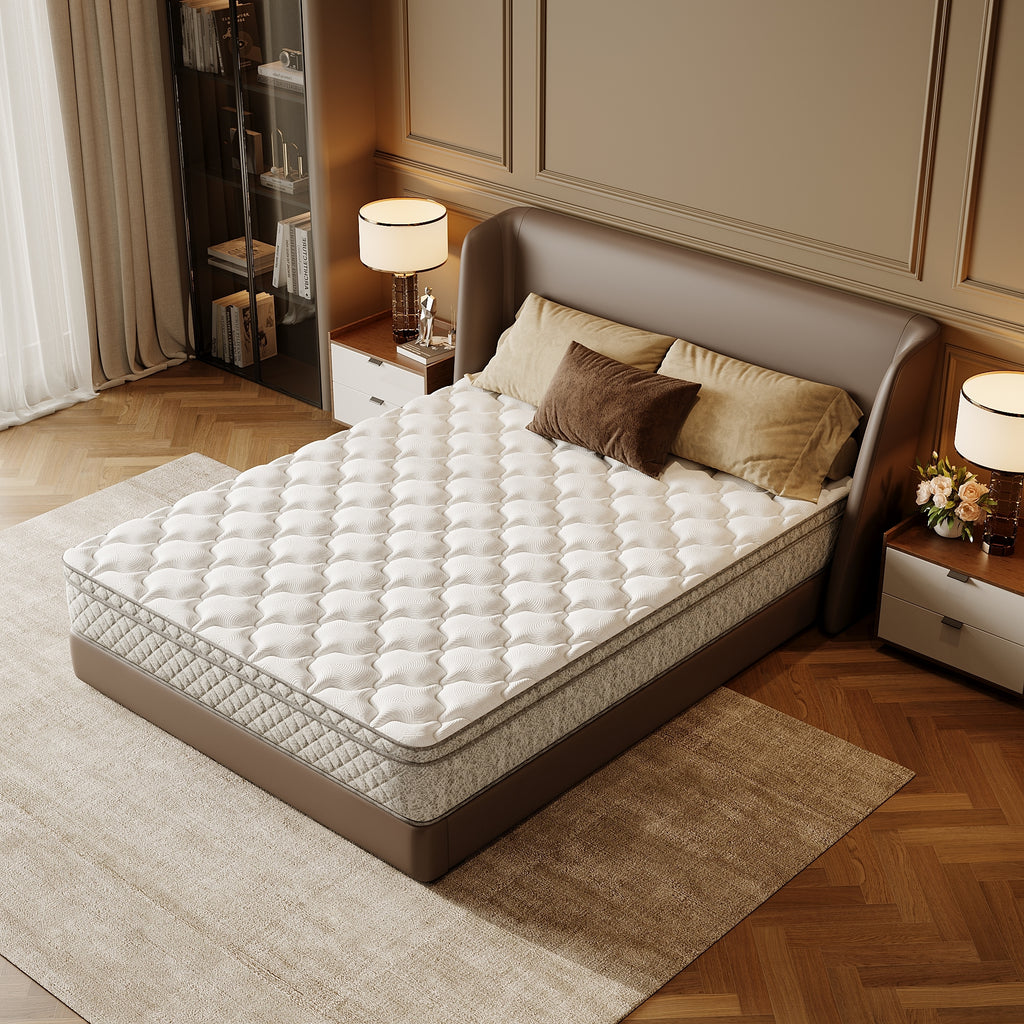 Queen Size Mattress,12 Inch Hybrid Queen Mattress in a Box with Memory Foam and Pocket Spring for Pressure Relief & Comfort Sleep & Zoned Support, Medium Firm,CertiPUR-US & OEKO-TEX - Grand Goldman Shop