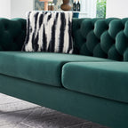 Chesterfield Modern Tufted Velvet Living Room Sofa, 84.25''W Couch,Green - Grand Goldman Shop