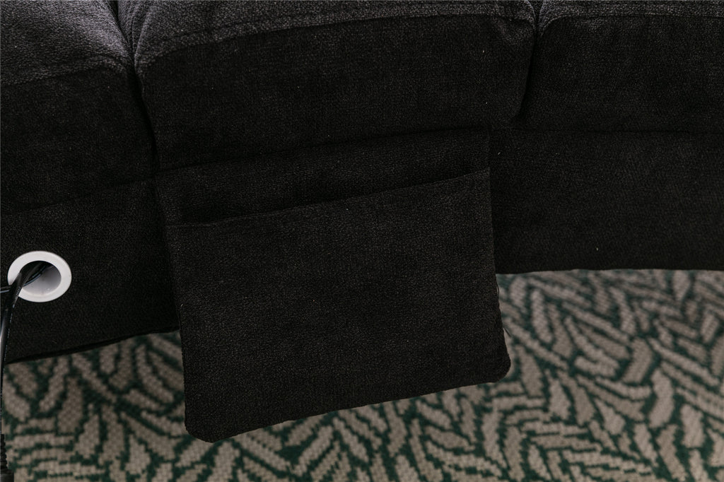 COOLMORE Luxury Upholstered Chaise Lounge Chair with Vibration for Relaxation, Modern Fixed Back Fabric Leisure Recliner Sofa for Living Room/Bedroom - Grand Goldman Shop