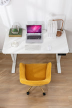 Modern Teddy Fabric Material Adjustable Height 360 Revolving Home Office Chair With Gold Metal Legs And Universal Wheel For I