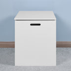 White Lift Top Entryway Storage Cabinet with 2 Safety Hinge, Wooden Toy Box - Grand Goldman Shop
