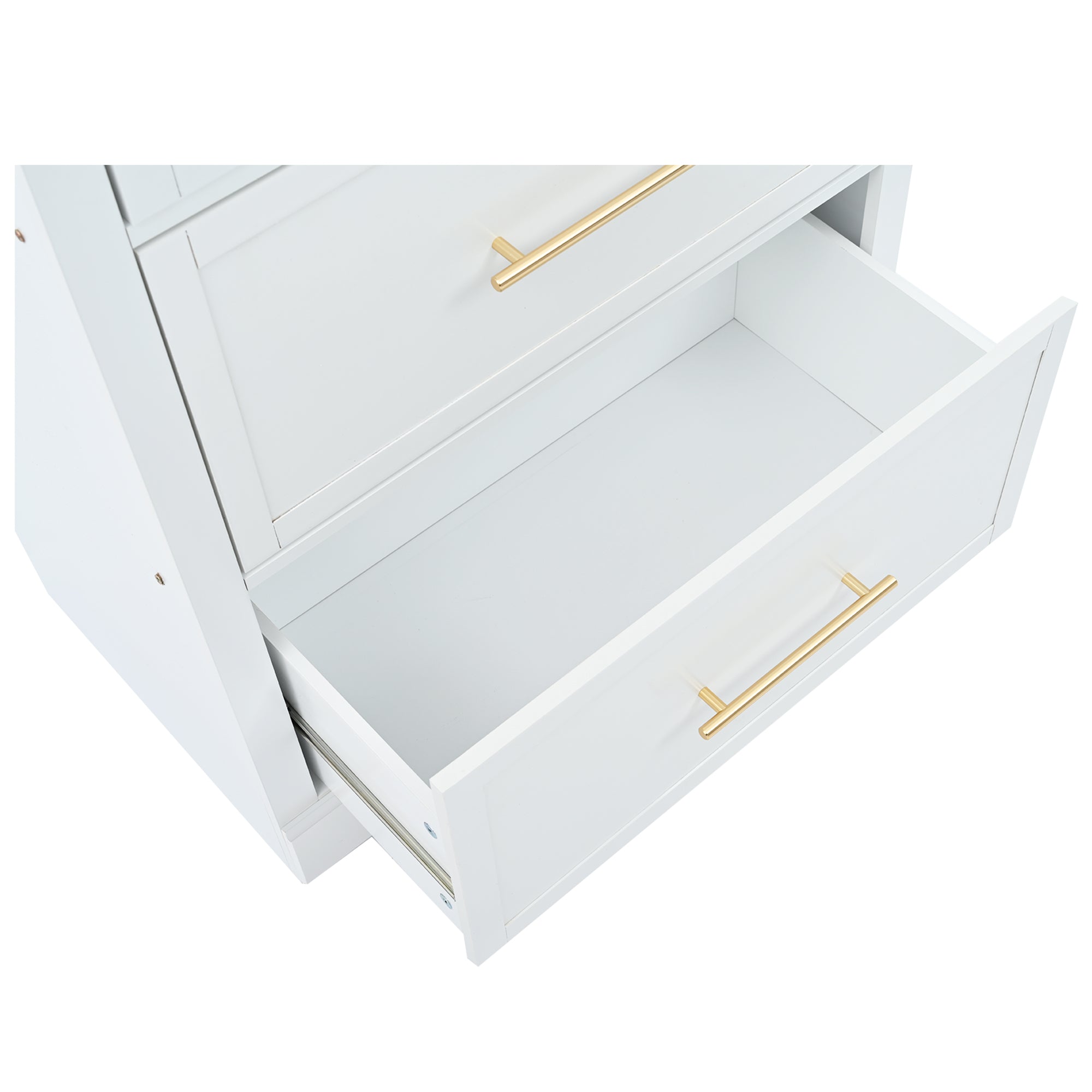 [Assembly Video Provided] TOPMAX Modern 83.7inch High Kitchen Pantry, Freestanding Tall Kitchen Hutch with Faux Marble Top,Cupboard Cabinet with 5 Storage Drawers and Adjustable Shelf, Set of 2, White - Grand Goldman Shop