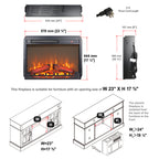 23 inch electric fireplace insert, ultra thin heater with log set & realistic flame, remote control with timer, overheating protection - Grand Goldman Shop