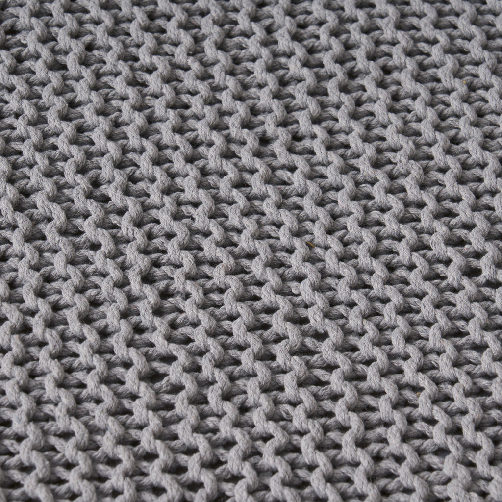 Chabani Indoor Modern Knitted Fabric Cube Pouf Ottoman - Grand Goldman Shop